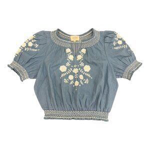 Sézane Marru Blouse in Light Chambray Size FR 36